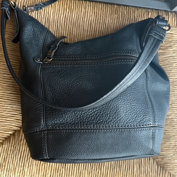 The Sak Black pebbled Leather Hobo Bag purse - Picture 7 of 16